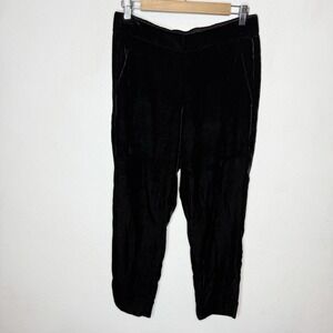 J‎ Crew Pull On Easy Pant Black Velvet Holiday Christmas Business Women's 4